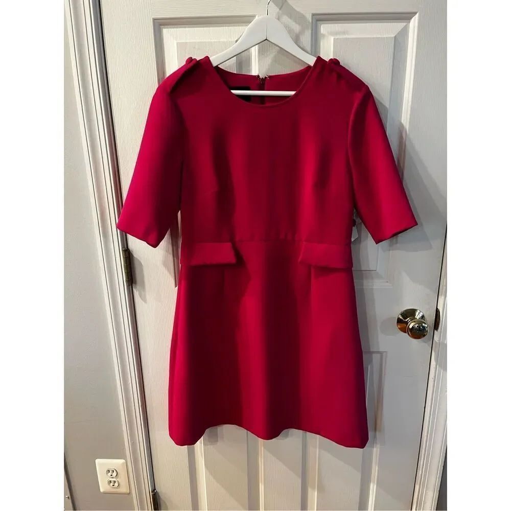 Donna Morgan Hit Pink Elbow Sleeve Spring Pink Wildberry Dress sz 10 NWT